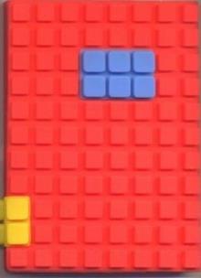 Okładka książki Notes silikonowy A7 Unipap Blocks w kratkę 60 kartek czerwony