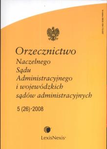 Opakowanie Orzecznictwo Naczelnego Sądu Administracyjnego i wojewódzkich sądów administracyjnych 2008/05