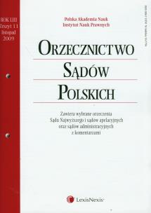 Opakowanie Orzecznictwo Sądów Polskich 11/2009