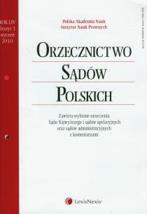 Opakowanie Orzecznictwo Sądów Polskich 1/2010