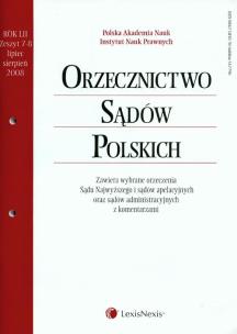 Opakowanie Orzecznictwo Sądów Polskich  2008/07