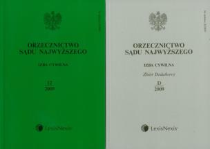 Opakowanie Orzecznictwo Sądu Najwyższ Izba cywilna 12/2009 i zbiór dodatkowy D/2009