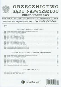 Opakowanie Orzecznictwo Sądu Najwyższego IPiUS 19-20/2009