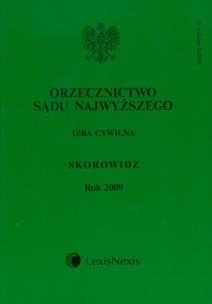 Opakowanie Orzecznictwo Sądu Najwyższego Izba Cywilna Skorowidz Rok 2009