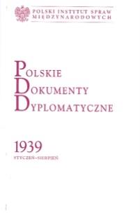 Okładka książki Polskie dokumenty dyplomatyczne 1939