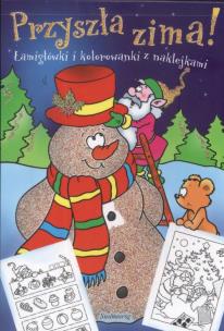 Okładka książki Przyszła zima! Łamigłówki i kolorowanki SIEDMIORÓG