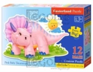 Opakowanie Puzzle 12 maxi - Pink Baby Triceratops CASTOR