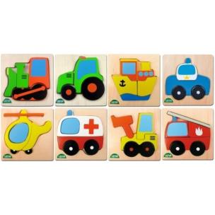 Opakowanie Puzzle drewniane Pojazd mix