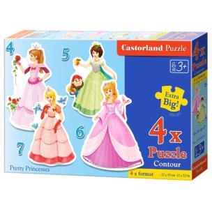 Okładka książki Puzzle x 4 - Pretty Princesses CASTOR