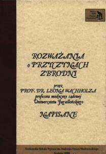 Okładka książki Rozważania o przyczynach zbrodni