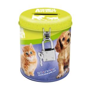 Opakowanie Skarbonka metalowa okrągła Animal Planet