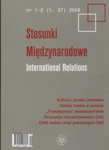 Opakowanie Stosunki Międzynarodowe International Relations 1-2 2008