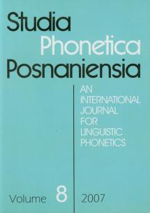 Opakowanie Studia Phonetica Posnaniensia 8 2007