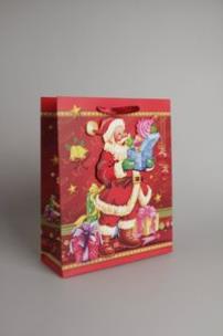 Okładka książki Torebka Świąteczna Z Okienkiem Pionowa Mała - mix wzorów