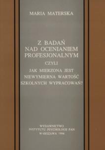 Okładka książki Z badań nad ocenianiem profesjonalnym
