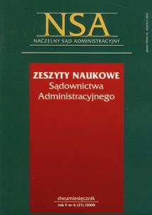 Opakowanie Zeszyty Naukowe Sądownictwa Administracyjnego nr 6/2009