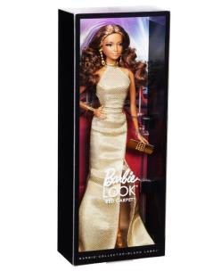 Opakowanie Barbie Look Lalka na czerwonym dywanie złota suknia