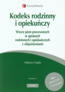 Okładka książki Kodeks rodzinny i opiekuńczy z płytą CD z wzorami