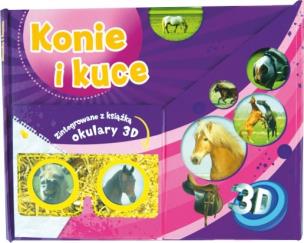 Okładka książki Konie i kuce Książka z okularami 3D