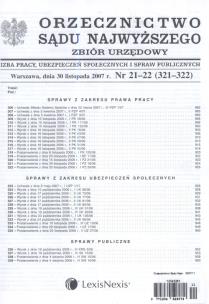Opakowanie Orzecznictwo Sądu Najwyższego sądu najwyższego   2007/21
