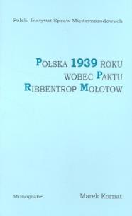 Okładka książki Polska 1939 roku wobec paktu Ribbentrop-Mołotow