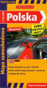 Opakowanie Polska mapa samochodowa 1: 750 000