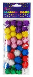 Okładka książki POMPONY POLIESTROWE MIX METALIZOWANE 40 SZT