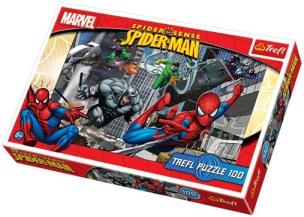 Okładka książki Puzzle 100 Spiderman Atak TREFL