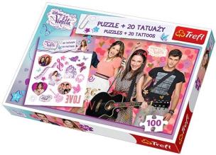 Okładka książki Puzzle 100 Tattoo Disney Violetta TREFL