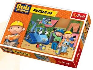 Okładka książki Puzzle 30 Bob Budowniczy Bob,Marta i Czerpak TREFL