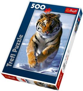 Okładka książki Puzzle 500 Śnieżny tygrys TREFL