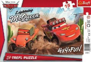 Okładka książki Puzzle ramkowe 15 Auta 2 Wyścig na pustyni TREFL