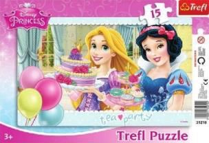 Okładka książki Puzzle ramkowe 15 Disney Princess Przyjęcie TREFL