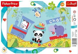 Okładka książki Puzzle ramkowe 15 Wesoły pociąg TREFL