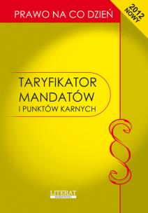 Opakowanie Taryfikator mandatów i punktów karnych