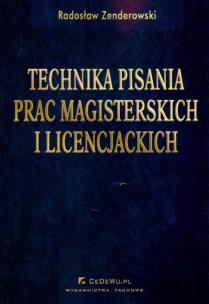 Okładka książki Technika pisania prac magisterskich i licencjackich
