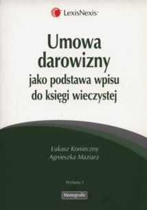 Okładka książki Umowa darowizny jako podstawa wpisu do księgi wieczystej