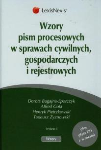 Okładka książki Wzory pism procesowych w sprawach cywilnych gospodarczych i rejestrowych + CD