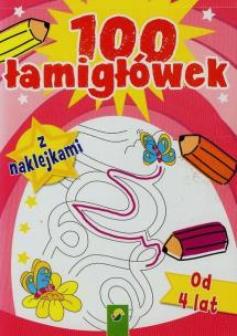 Okładka książki 100 Łamigłówek z naklejkami - czerwone