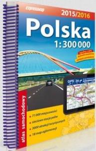 Okładka książki Atlas Samochodowy 1:300 000 Polska 2015/2016