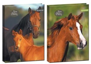 Opakowanie Brulion A5 w kratkę 96 kartek Konie mix