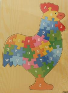 Opakowanie Drewniana układanka alfabet Kogut
