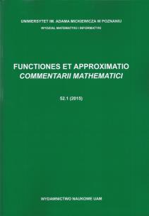 Opakowanie Functiones et Approximatio Commentarii Mathematici 52.1
