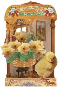 Okładka książki Karnet składany 3D - Radosnych świąt. Kurczak