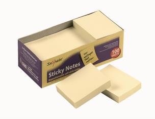 Opakowanie Karteczki Samoprzylepne 50x38 żółte 100s