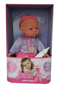 Opakowanie Lalka Julka Bobas mówiąca fioletowo różowa