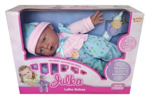 Opakowanie Lalka Julka Bobas Murzynek niebieskie śpioszki