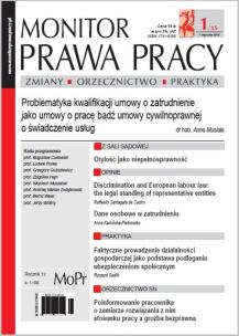 Opakowanie Monitor Prawa Pracy Nr 1/2015