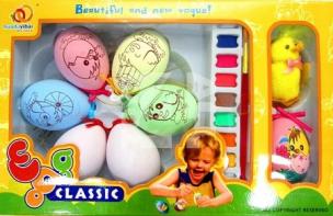 Opakowanie Pisanka 6 szt z akcesoriami do malowania + kurczaczek