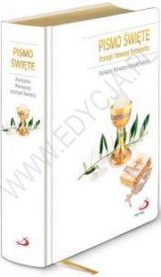 Okładka książki Pismo Św. ST i NT I Komunia Św. złocone brzegi kartek (OT)